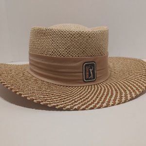 Ahead Fine Hats PGA Tour Golf Woven Straw Hat Size L/XL UPF 50+ Wide Brim Men